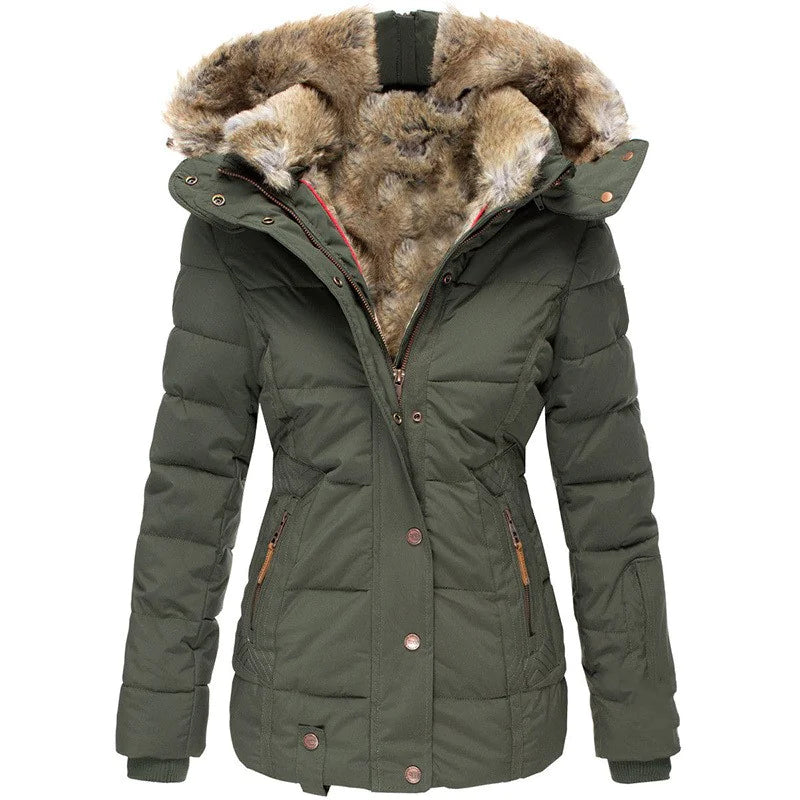 Doudoune d'hiver avec fausse fourrure