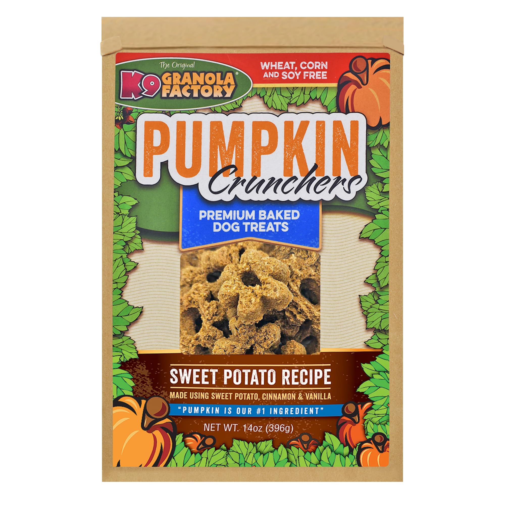 K9 Granola Factory Pumpkin/Sweet Potato With Carrot And Parsley Crunchers 14 Ounces Per Pack