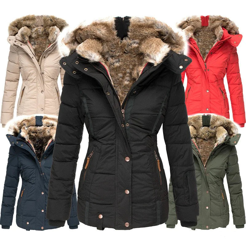 Doudoune d'hiver avec fausse fourrure