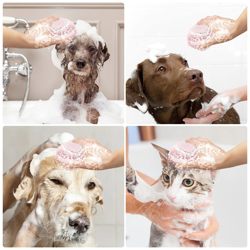 Brosse pour chien en silicone souple