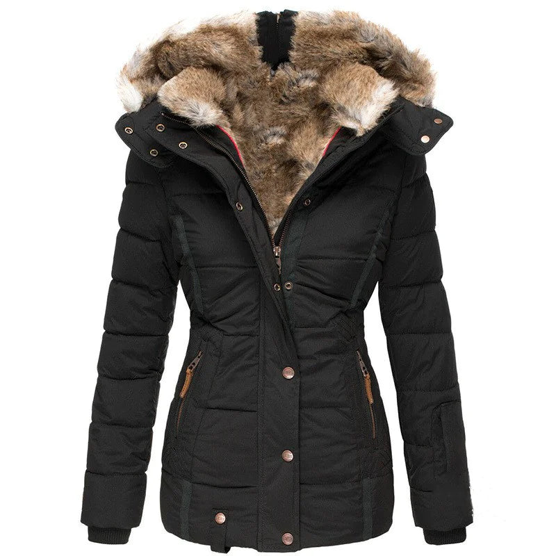 Doudoune d'hiver avec fausse fourrure