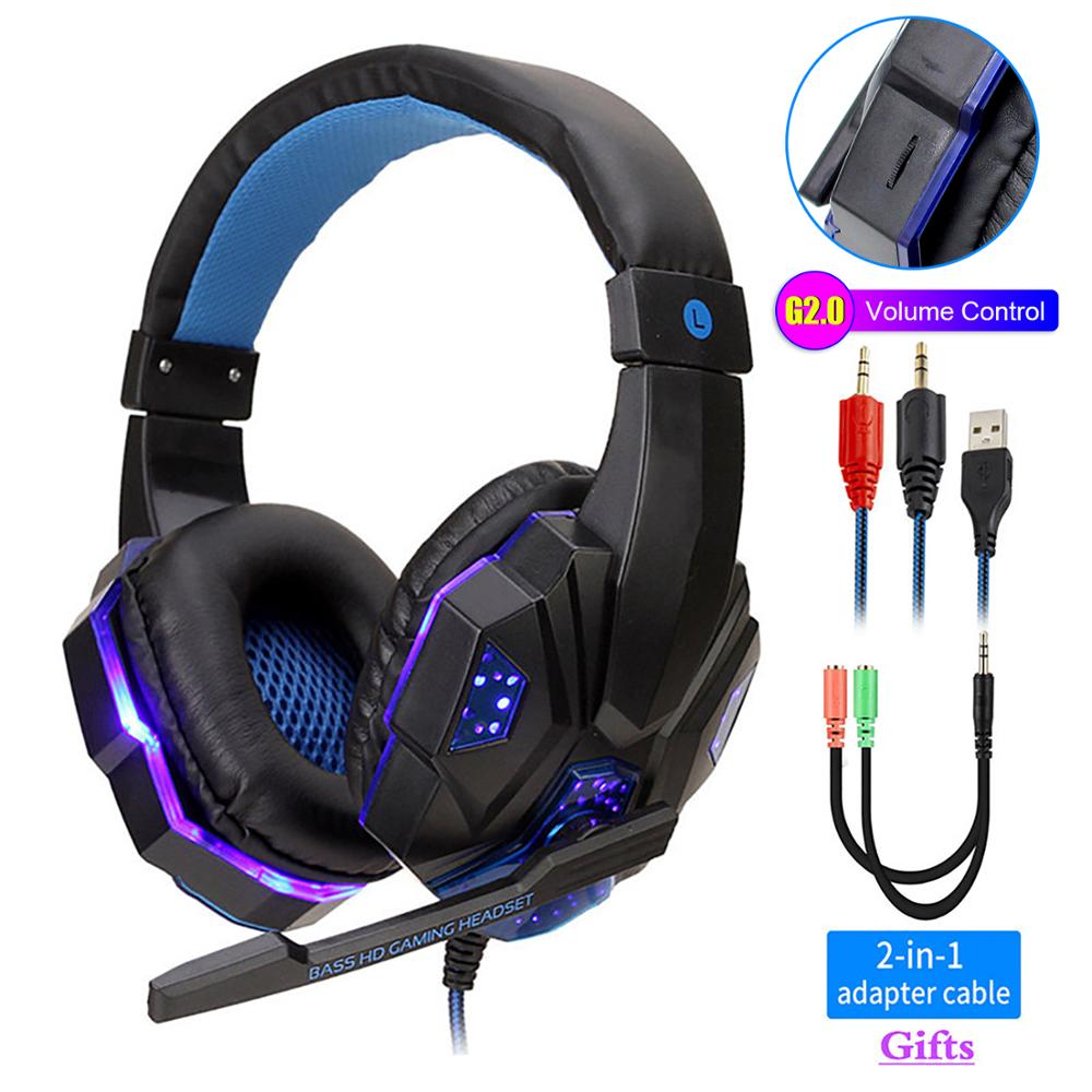 Casque de jeu filaire avec éclairage LED