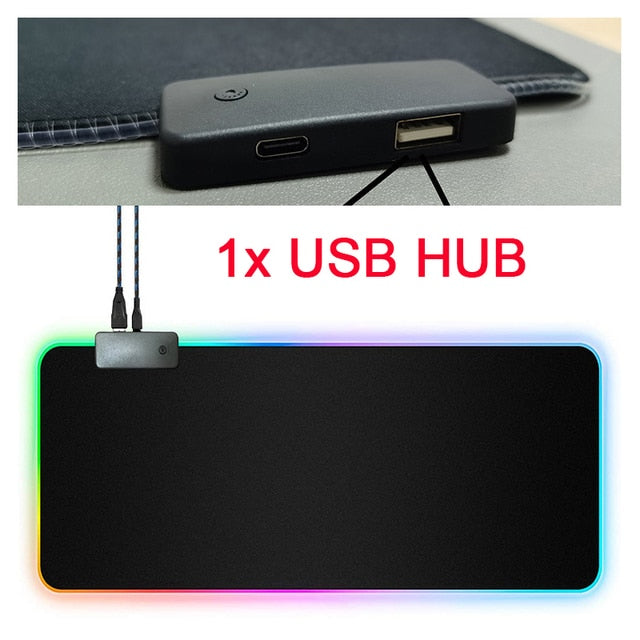Tapis de souris RGB avec câble
