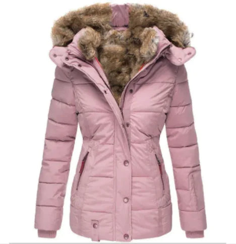 Doudoune d'hiver avec fausse fourrure
