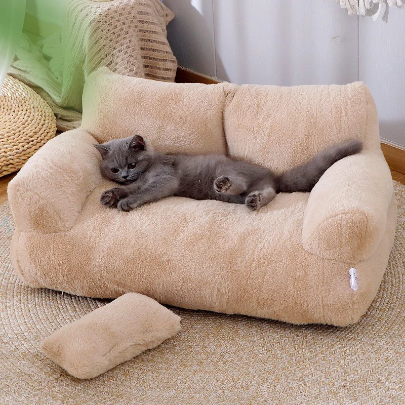 Lit de luxe en peluche pour chat