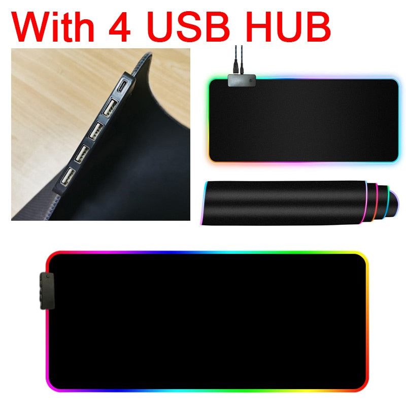 Tapis de souris RGB avec câble
