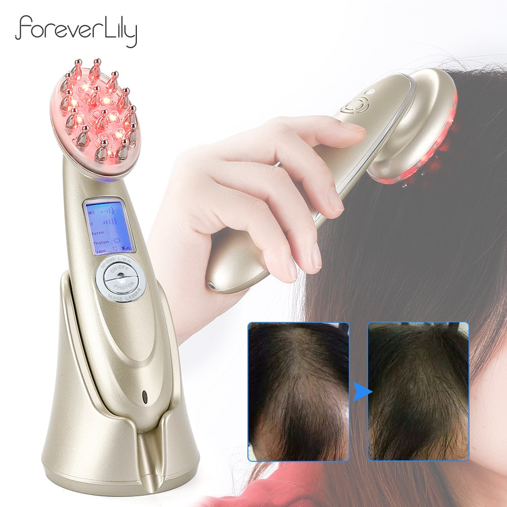 Peigne électrique laser pour la croissance des cheveux : massage par vibrations infrarouges, EMS et radiofréquences, microcourant, soin capillaire, traitement de la chute des cheveux, repousse des cheveux
