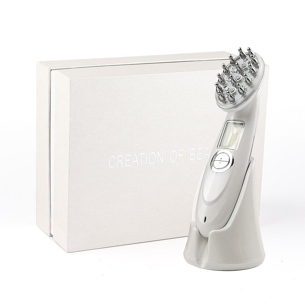 Peigne électrique laser pour la croissance des cheveux : massage par vibrations infrarouges, EMS et radiofréquences, microcourant, soin capillaire, traitement de la chute des cheveux, repousse des cheveux
