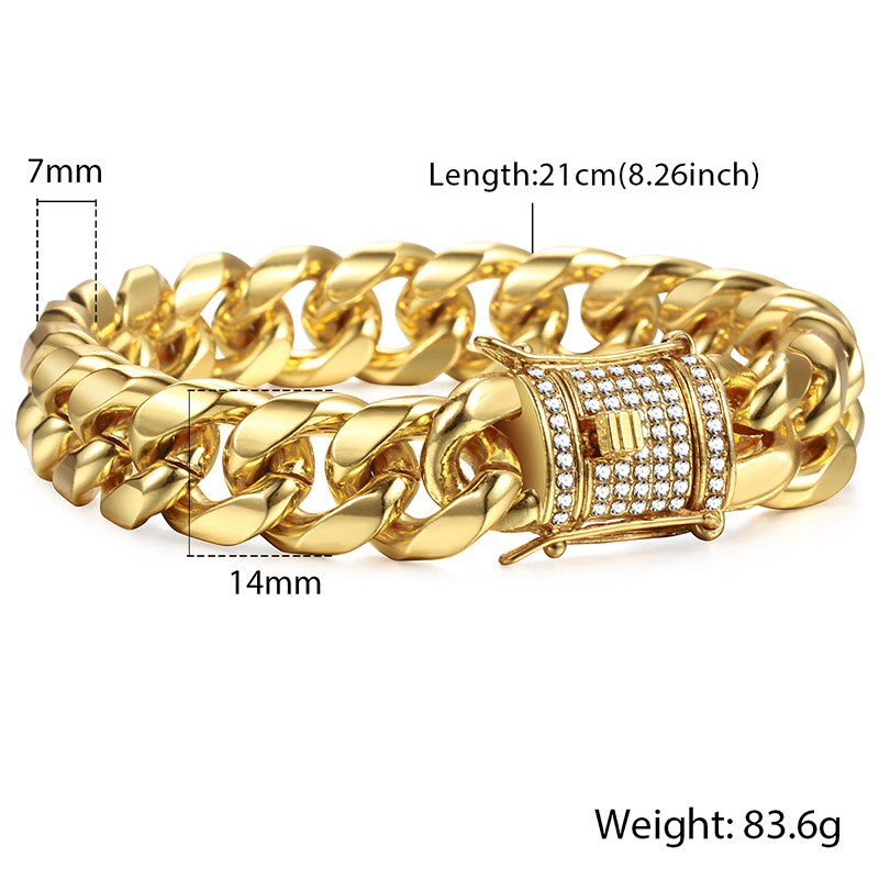 Bracelet cubain Miami Gold Curb