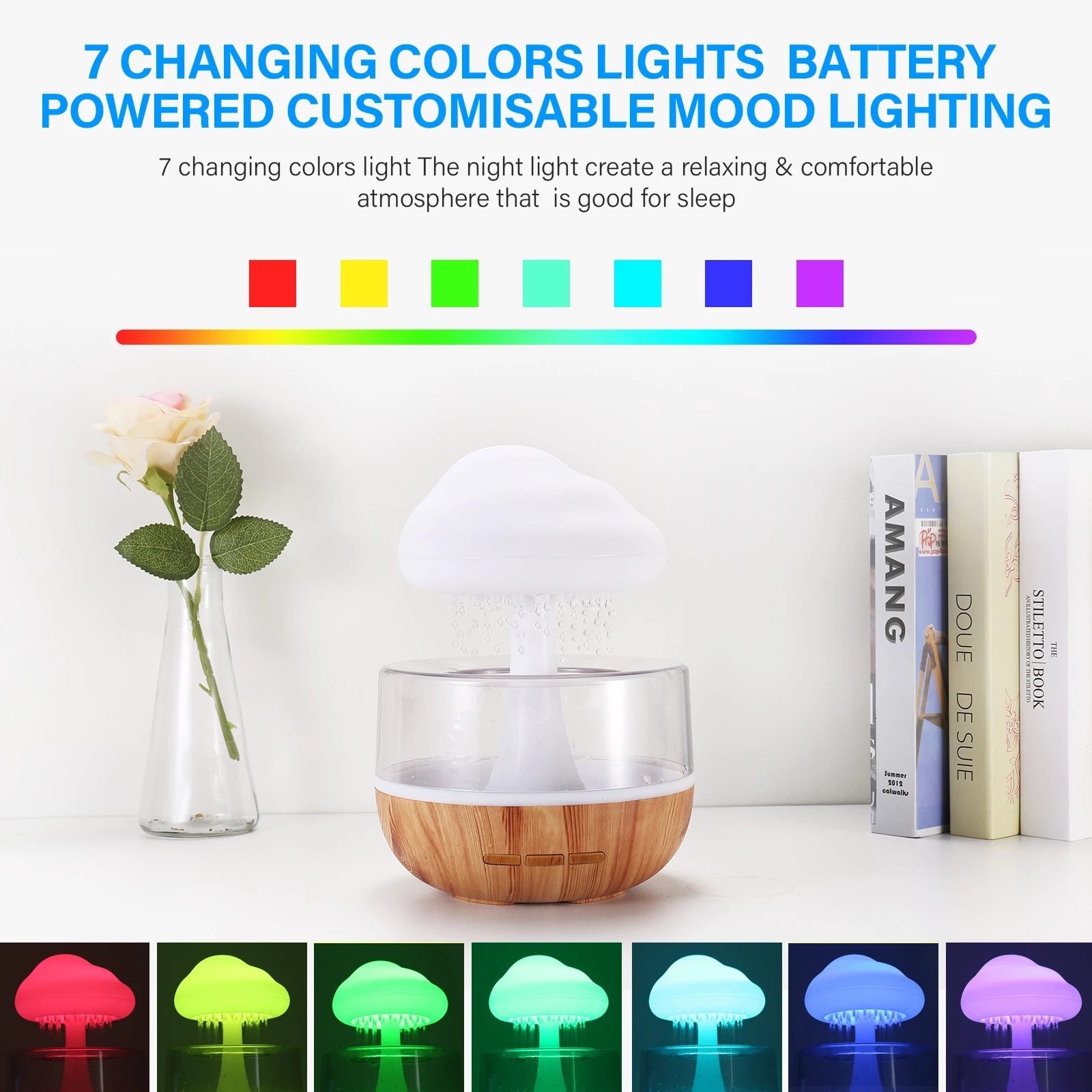 Humidificateur de bureau en forme de nuage de pluie