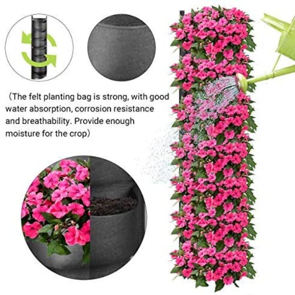 Pots de fleurs suspendus verticaux