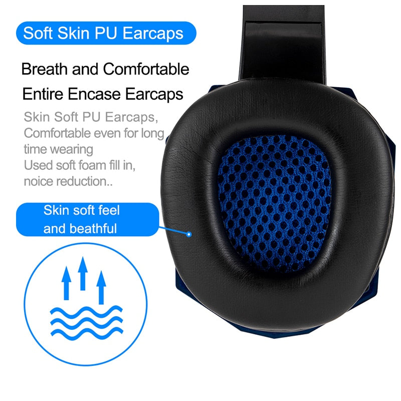 Casque de jeu filaire avec éclairage LED